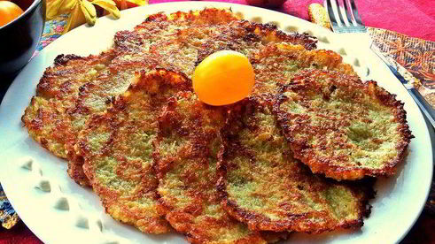 драники из картофеля, кабачка и яблока