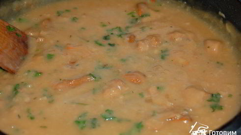 драники с грибами и грибным соусом