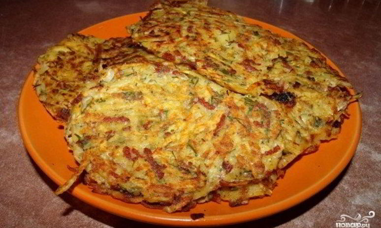 Рецепт драников с колбасой