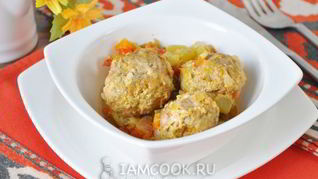 Фрикадельки с овощами и розмарином