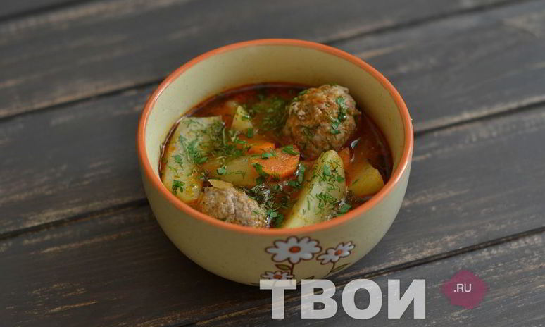 Рецепт картофеля в томатном соусе с фрикадельками