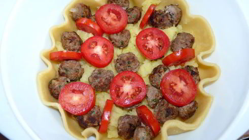 киш с фрикадельками