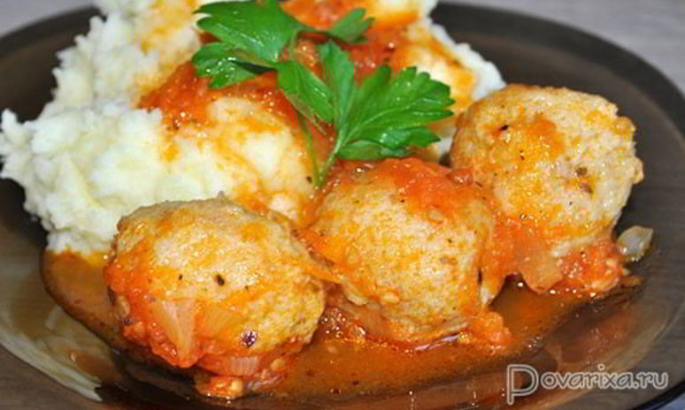 Рецепт рыбных фрикаделек в овощном соусе