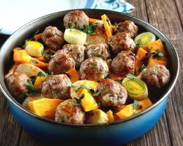 Сливочная тыква с фрикадельками