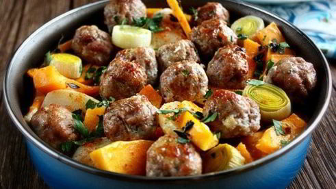 сливочная тыква с фрикадельками