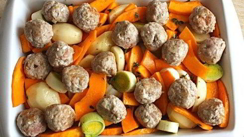 сливочная тыква с фрикадельками