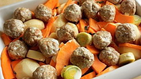 сливочная тыква с фрикадельками