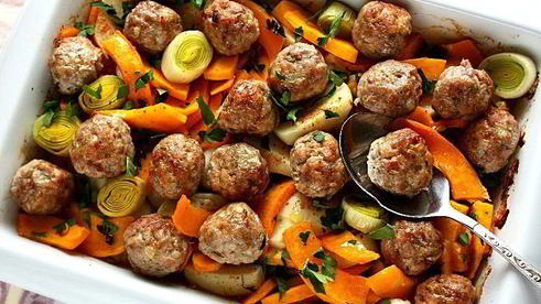 сливочная тыква с фрикадельками