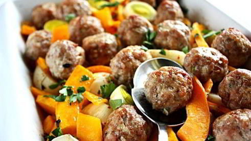 сливочная тыква с фрикадельками