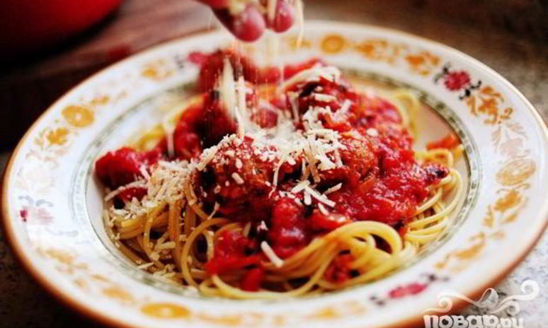 Рецепт спагетти с фрикадельками