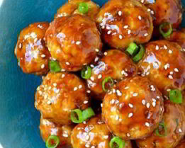 Запеченые куриные фрикадельки терияки