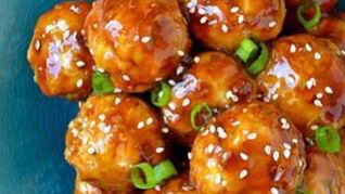 Запеченые куриные фрикадельки терияки