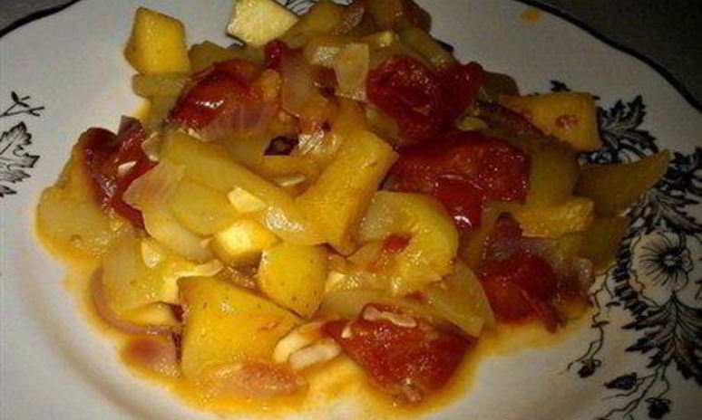 Рецепт гарнира из кабачков с яблоками