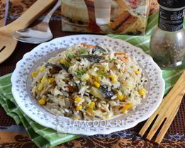 Гарнир из риса с португальской смесью в мультиварке