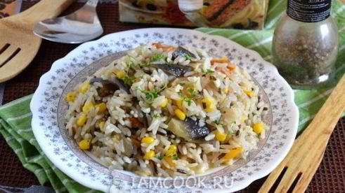 гарнир из риса с португальской смесью в мультиварке