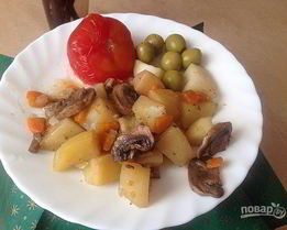 Картофель с грибами в рукаве