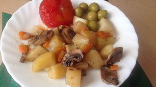 Картофель с грибами в рукаве