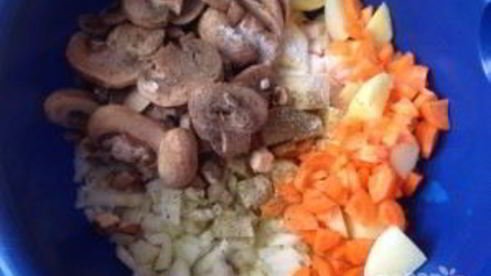 картофель с грибами в рукаве