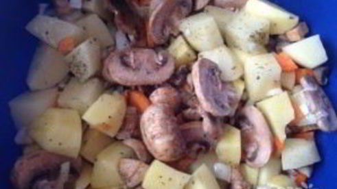 картофель с грибами в рукаве