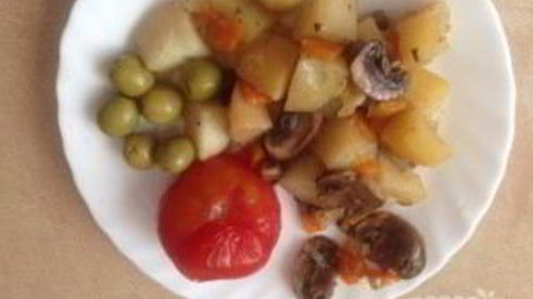 картофель с грибами в рукаве