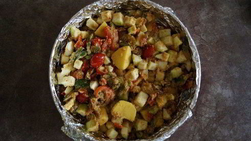 картофель с кабачками в духовке