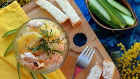 картофель с курицей и адыгейским сыром