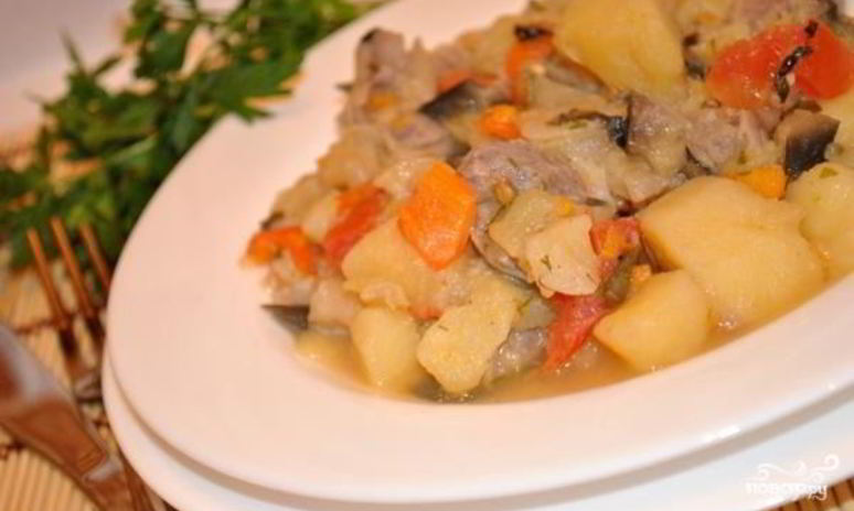 Рецепт картофеля с мясом и овощами