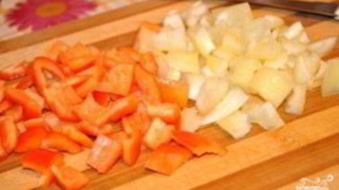 картофель с мясом и овощами