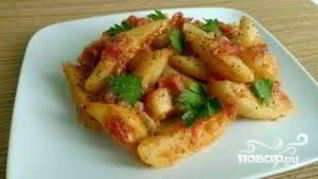 Картофель с помидорами