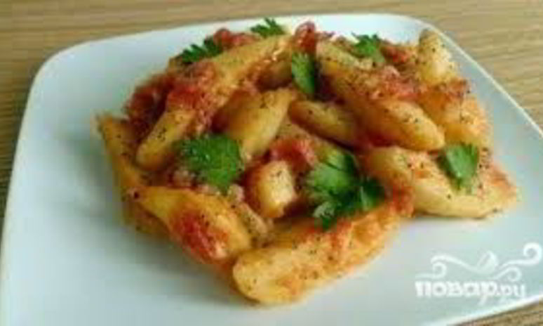 Рецепт картофеля с помидорами