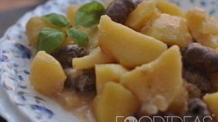 Картошка с куриными сердечками в мультиварке