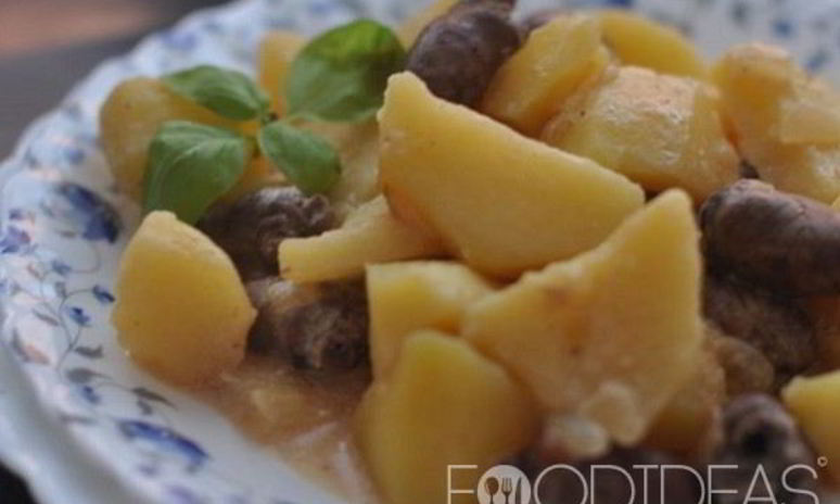 Рецепт картошки с куриными сердечками в мультиварке