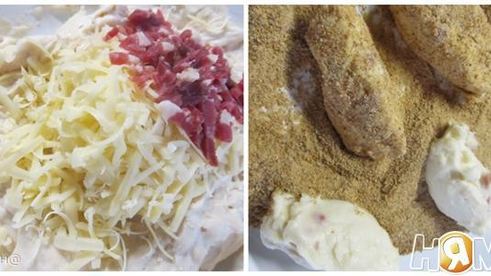 крокеты с сыром и ветчиной