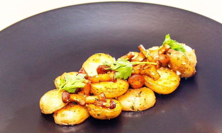 Рецепт мини-картофеля с лисичками