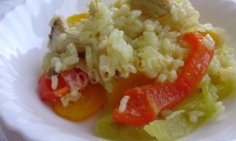 Рецепт риса с курицей и овощами