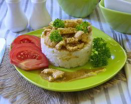 Рис с курицей под соусом