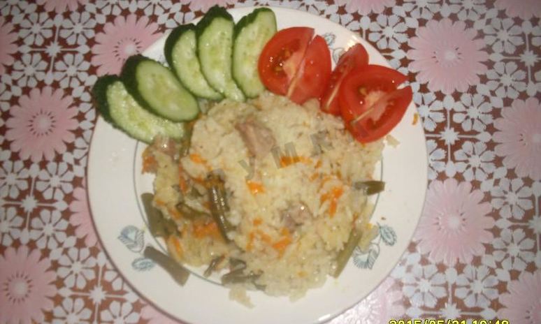 Рецепт риса с мясом и овощами в мультиварке