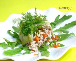 Рис с овощами и куриным филе