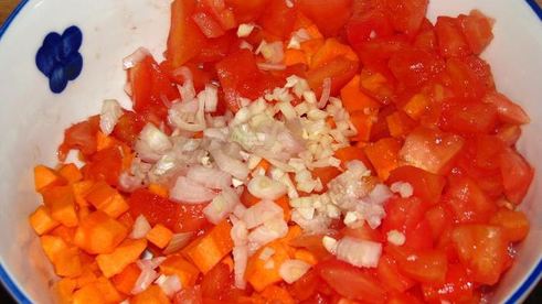 рис с овощами и куриным филе