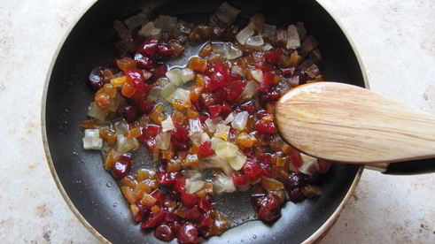 рис с персиком и сухофруктами