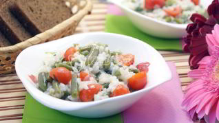 Рис с стручковой фасолью и овощами