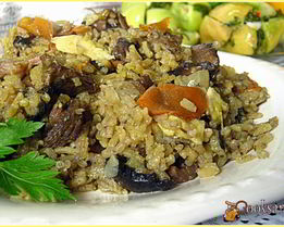 Рис Жасмин с лесными шампиньонами и говядиной