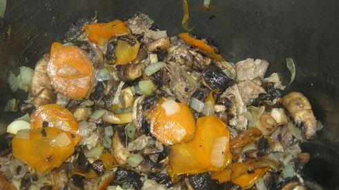 рис жасмин с лесными шампиньонами и говядиной