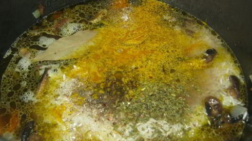 рис жасмин с лесными шампиньонами и говядиной