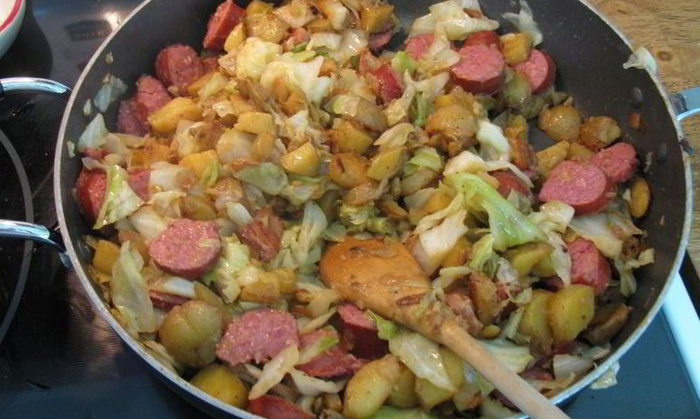 Рецепт жареной картошки с капустой
