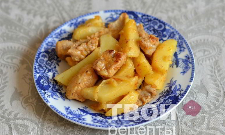 Рецепт жареной картошки с мясом