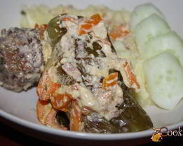 Голубцы из молодой капусты с говядиной и красным рисом Рубин