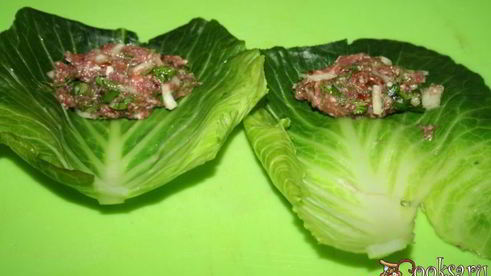 голубцы из молодой капусты с говядиной и красным рисом рубин