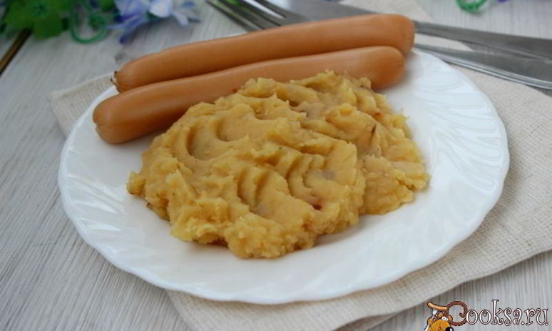 Рецепт горохова-картофельного пюре с жареным луком