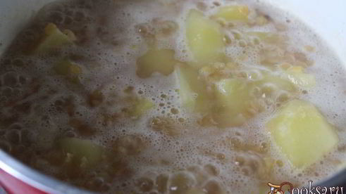 горохово-картофельное пюре с жареным луком